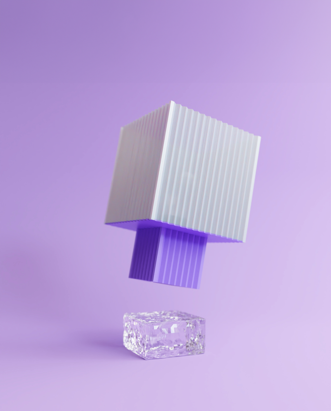 Iced Lavender - cube - 3D Printed Ambient Light